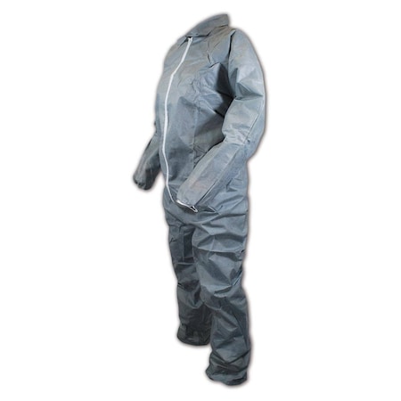 Magid Disposable Coveralls, Collared, Large, SmsSMS, Serged Seam, GrayGrey CVZ4G-L